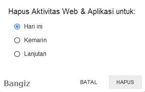 Hapus aktivitas web & aplikasi Hapus aktivitas web & aplikasi