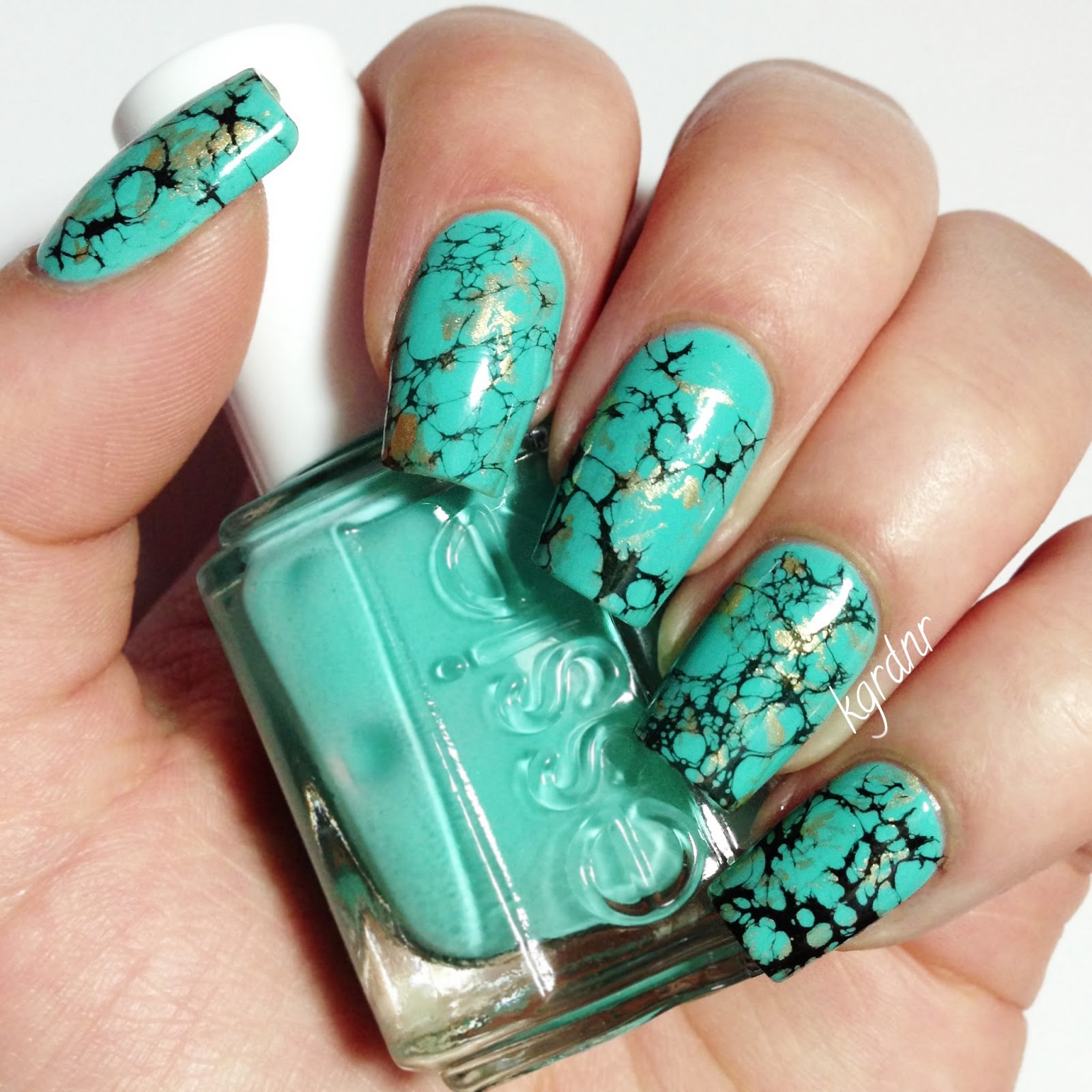 Lacquerstyle.com: Turquoise Stone Nails   Tutorial!