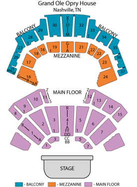Grand Ole Opry Seating Chart Main Floor - Chart Walls