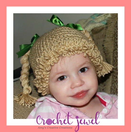 New Cabbage Patch Dolls Hat Knit Crochet Baby Hat Broccoli Hat Wig Hat 0-4 Year 