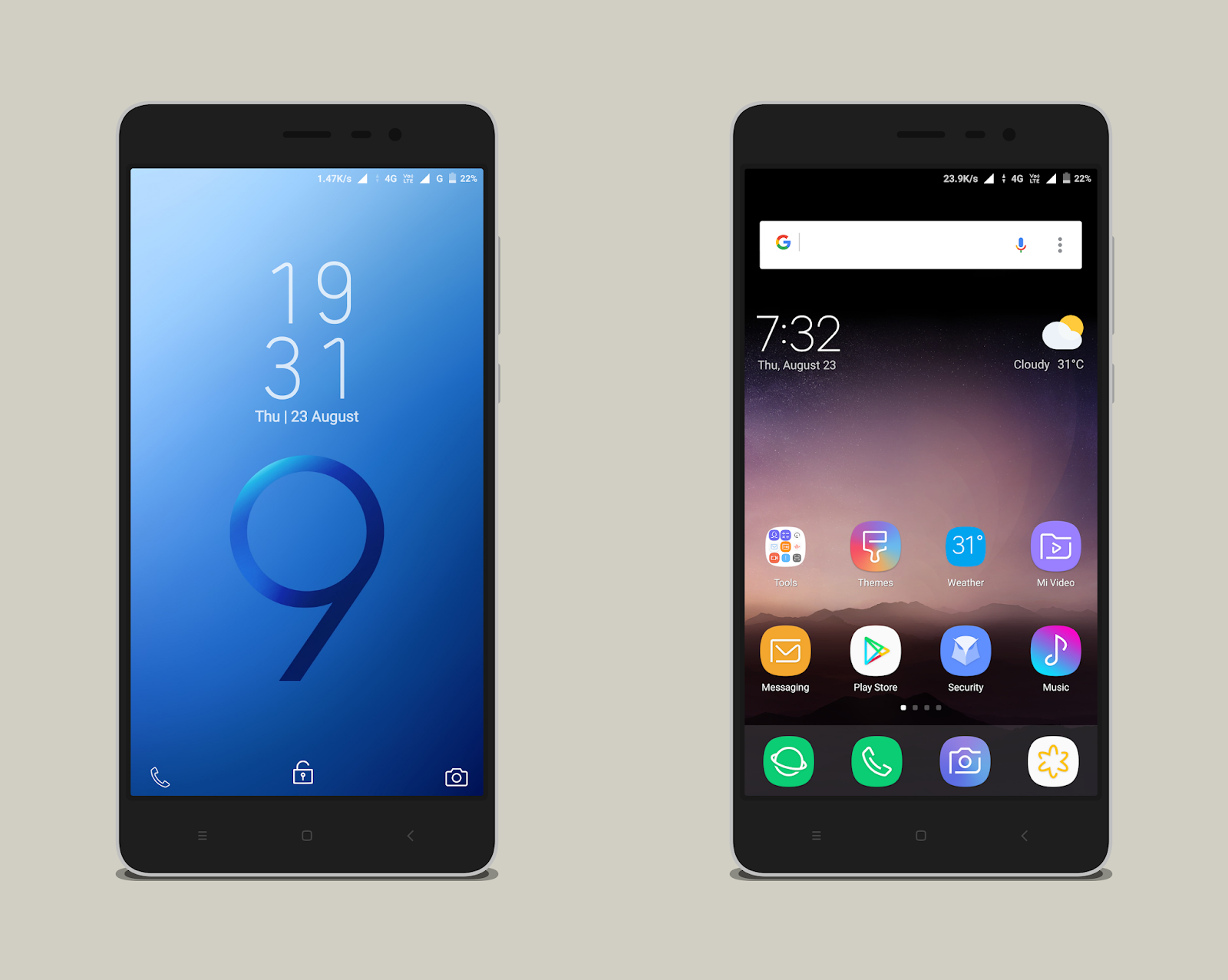 часы на экран miui