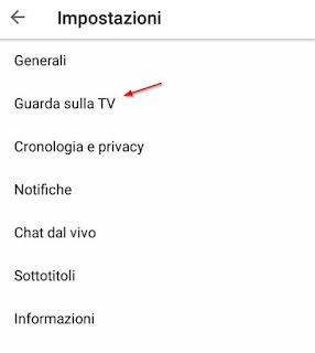 Guarda sulla TV opzione Guarda sulla TV