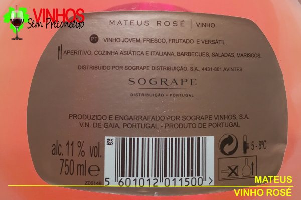 Vinho MATEUS ROSÉ THE ORIGINAL: Nem Tinto Nem Branco Vinho MATEUS ROSÉ THE ORIGINAL: Nem Tinto Nem Branco