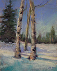 aspen winter tree painting aspens pastel karen seasons margulis demo 8x10