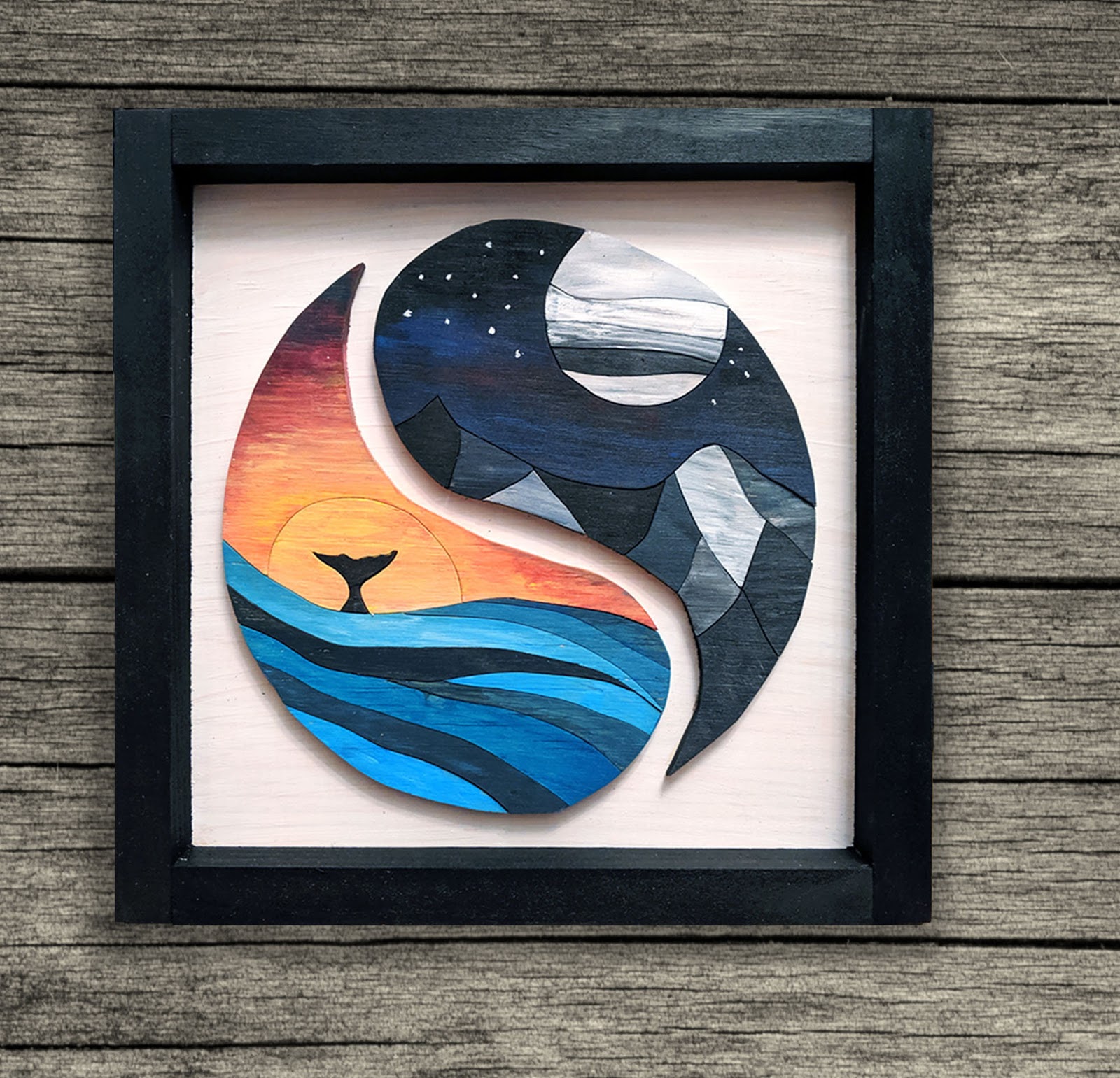 DIY KIT Yin and Yang, Night and Day, Mountains and Ocean Stuck Turtle