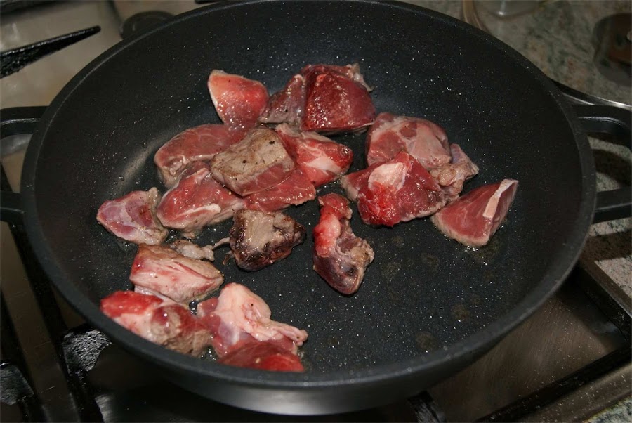 Ternera con judias verdes paso 1