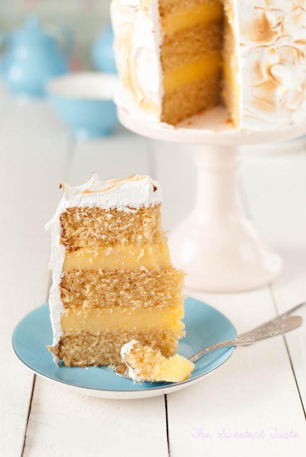 Tarta de naranja, crema y merengue sin gluten