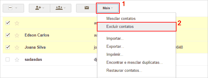 Apagando os contatos salvos automaticamente pelo Gmail