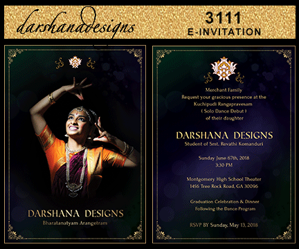 Darshanadesigns Arangetram E Invitation Templates