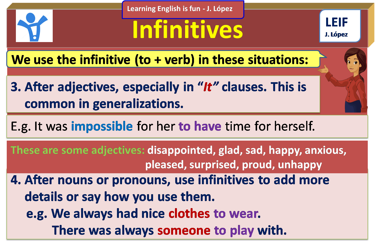 High Intermediate Level : U7: Use of Infinitives