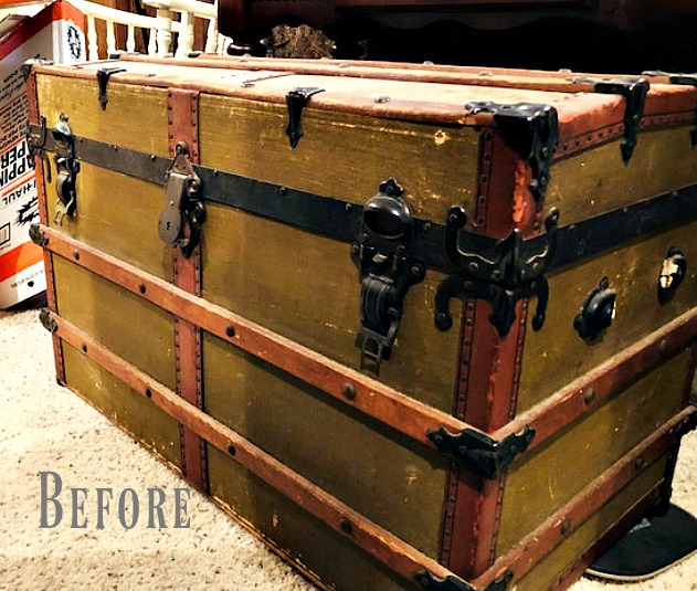 Antique Steamer Trunk Turned Coffee Table - BREPURPOSED