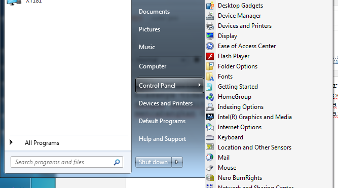 Menu control. Menu control