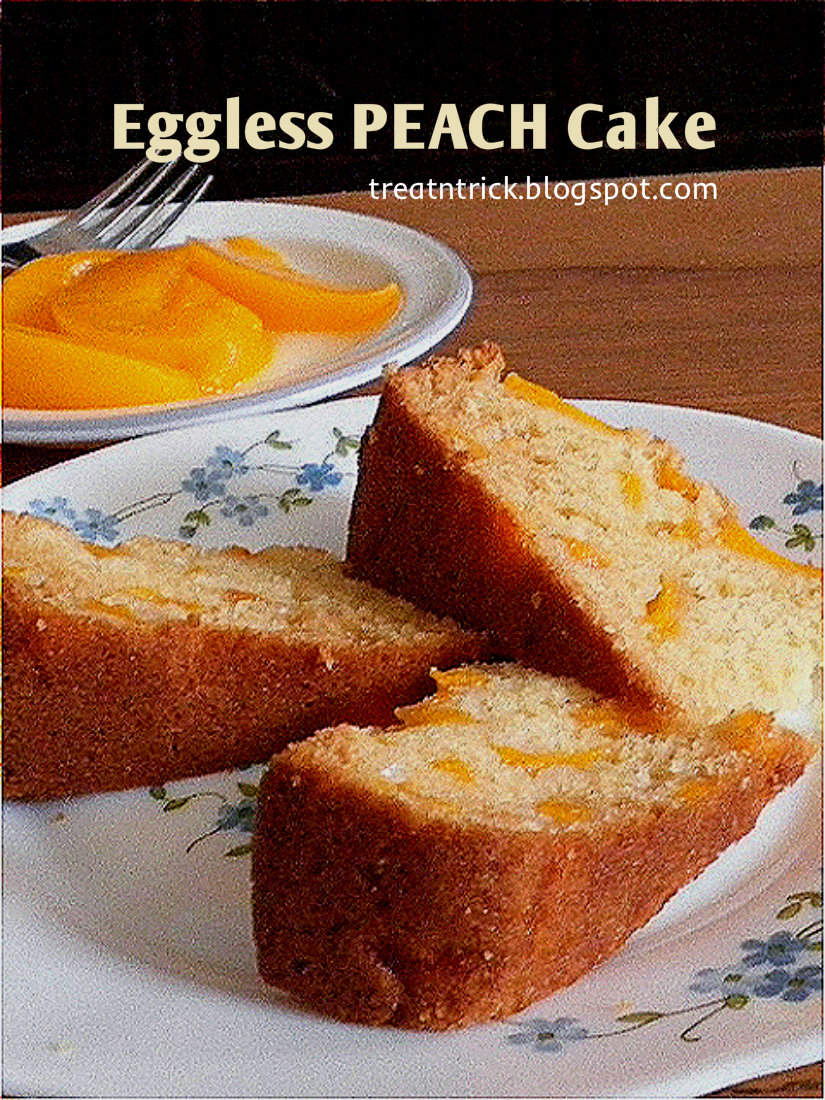 TREAT & TRICK EGGLESS PEACH CAKE