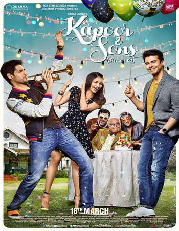 Poster Of Kapoor and Sons 2016 Hindi 700MB pDVD x264 Free Download Watch Online 