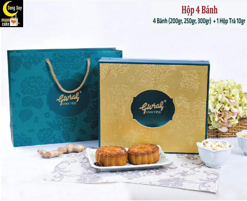 Hộp 4 bánh trung thu Givral 2016 Hộp 4 bánh trung thu Givral 2016