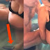 Este casal se filma em uma piscina de criança, e o que eles veem no espelho é impressionante