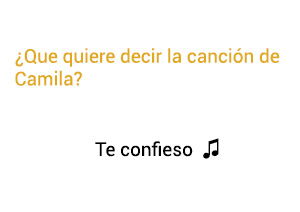 Significado de la canción Te Confieso Camila.