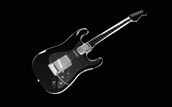 Black Electronic Guitar Wallpaper