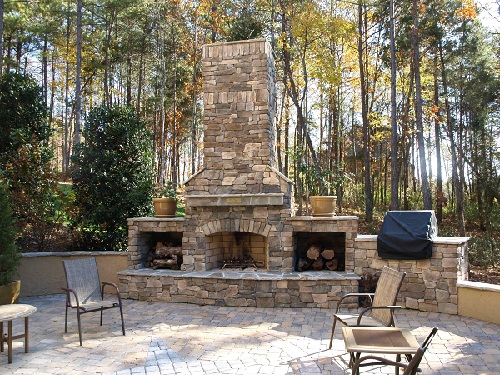 Brick Stone Outdoor Fireplace