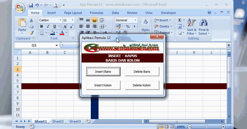 VBA Excel Pemula 12 Cara Insert dan Hapus Baris And