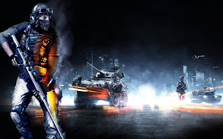 Battlefield 3 Commando Rifle Tanks Behind HD Wallpaper Cover