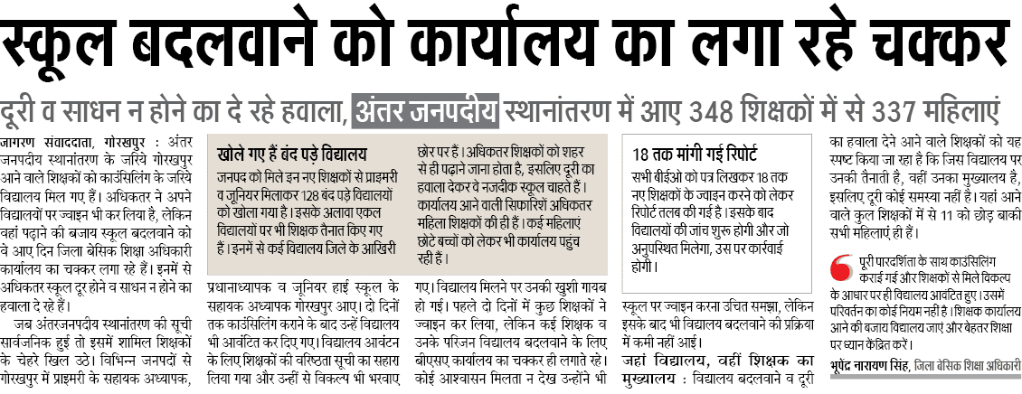 दूरी व साधन न होने का दे रहे हवाला, स्कूल बदलवाने को कार्यालय का लगा रहे चक्कर दूरी व साधन न होने का दे रहे हवाला, स्कूल बदलवाने को कार्यालय का लगा रहे चक्कर