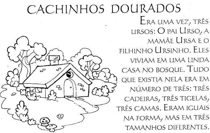 A história de Cachinhos Dourados para colorir, pintar, imprimir e ler!