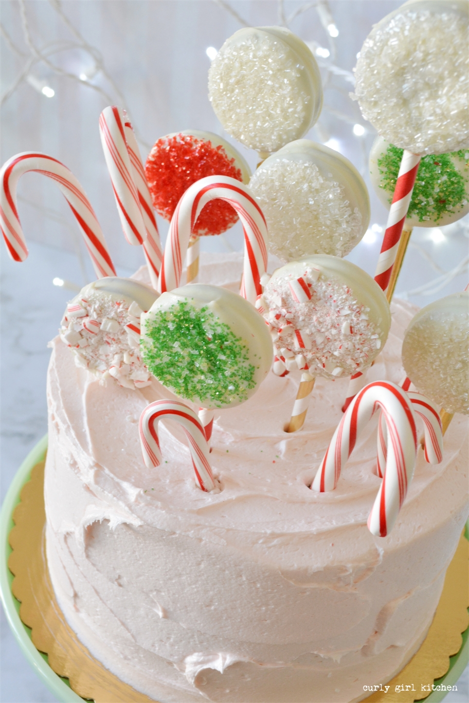 Curly Girl Kitchen Candy Cane and Cookie Forest Christmas Cake