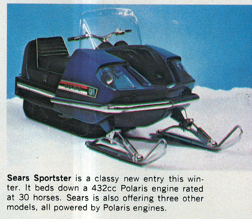 CLASSIC SNOWMOBILES OF THE PAST 1972 SEARS SPORTSTER SNOWMOBILE