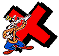 Alfabeto de Mickey y sus amigos con letras rojas X.