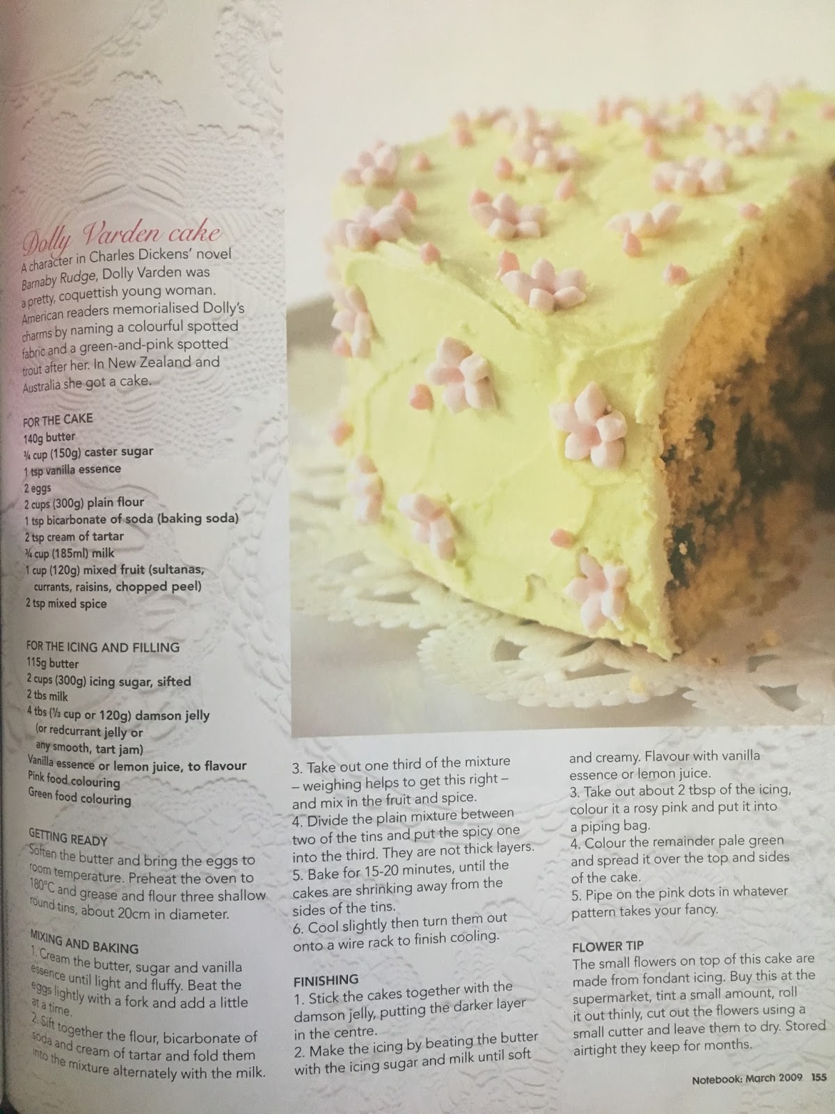 A Tray of Bliss Nannas Recipes....The History of the Dolly Varden Cake...