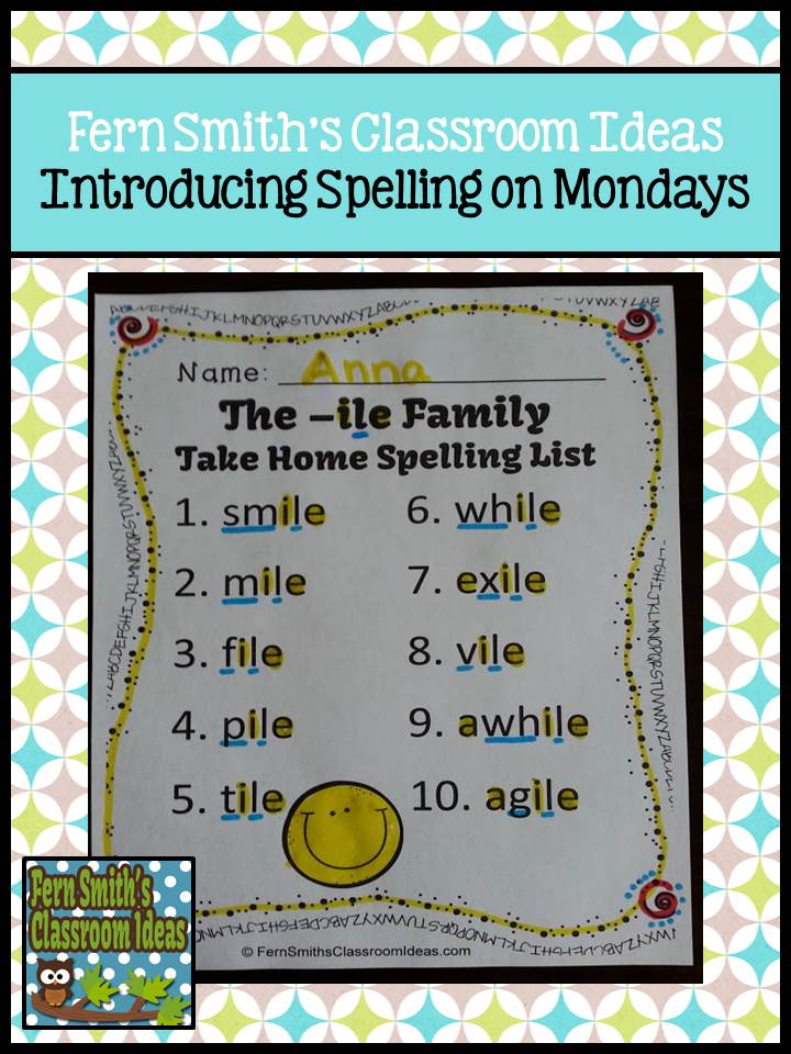 A Year's Worth of Spelling Word Families for Kindergarten to Second