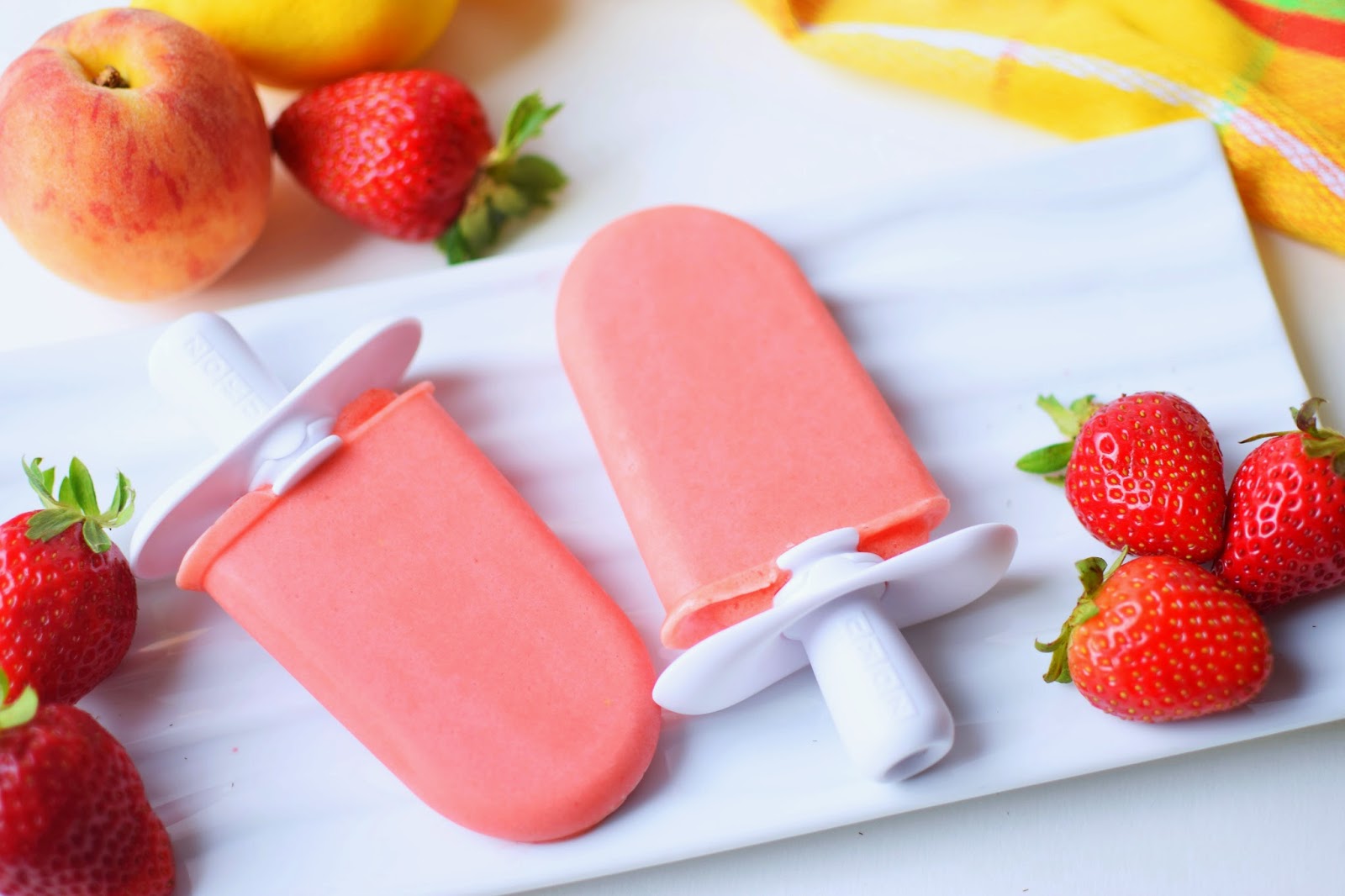 Woman in Real Life: Strawberry Peach Green Tea Ice Pops (With the Zoku  Quick Pop Maker)
