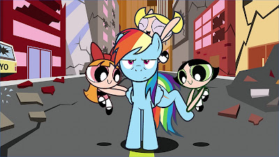 The Powerpuff Girls meet Rainbow Dash