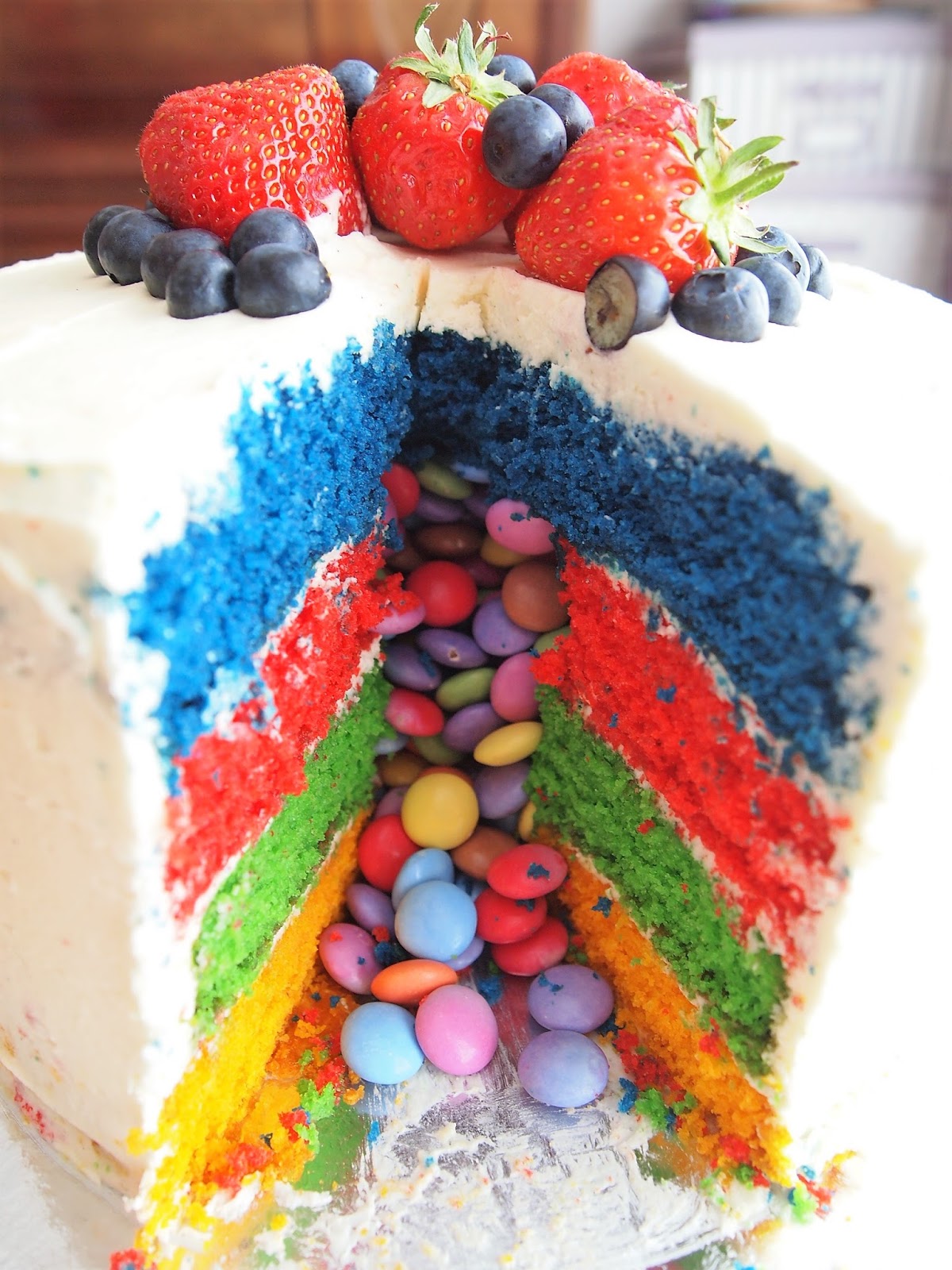 The Tea Cozy Kitchen Rainbow Piñata Cake