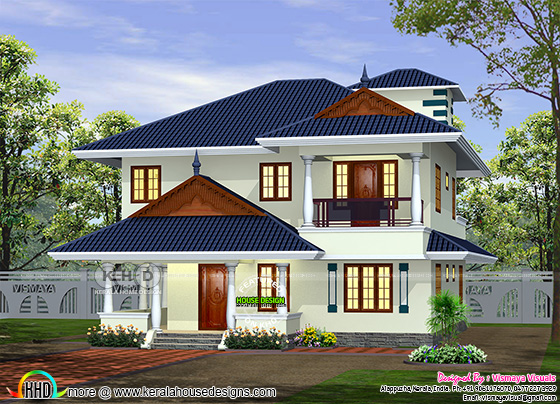 2260 square feet Typical Kerala model home design