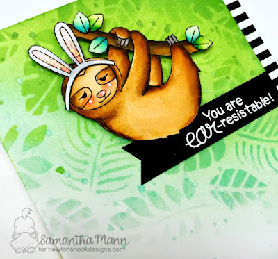 You are Ear-resistable Card by Samantha Mann - Newton's Nook Designs, Distress Inks, Easter #inkblending #sloth #cards #handmadecards