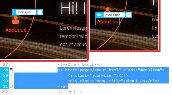 Picture : 1 About us : user and caption