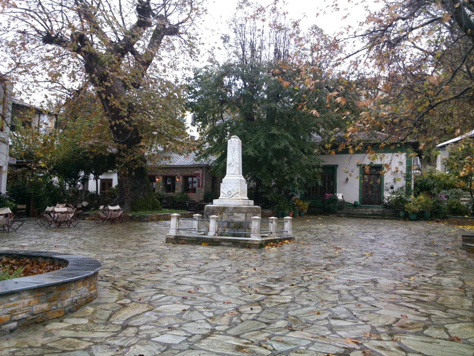Central square of St. George in Zagora, Pilio