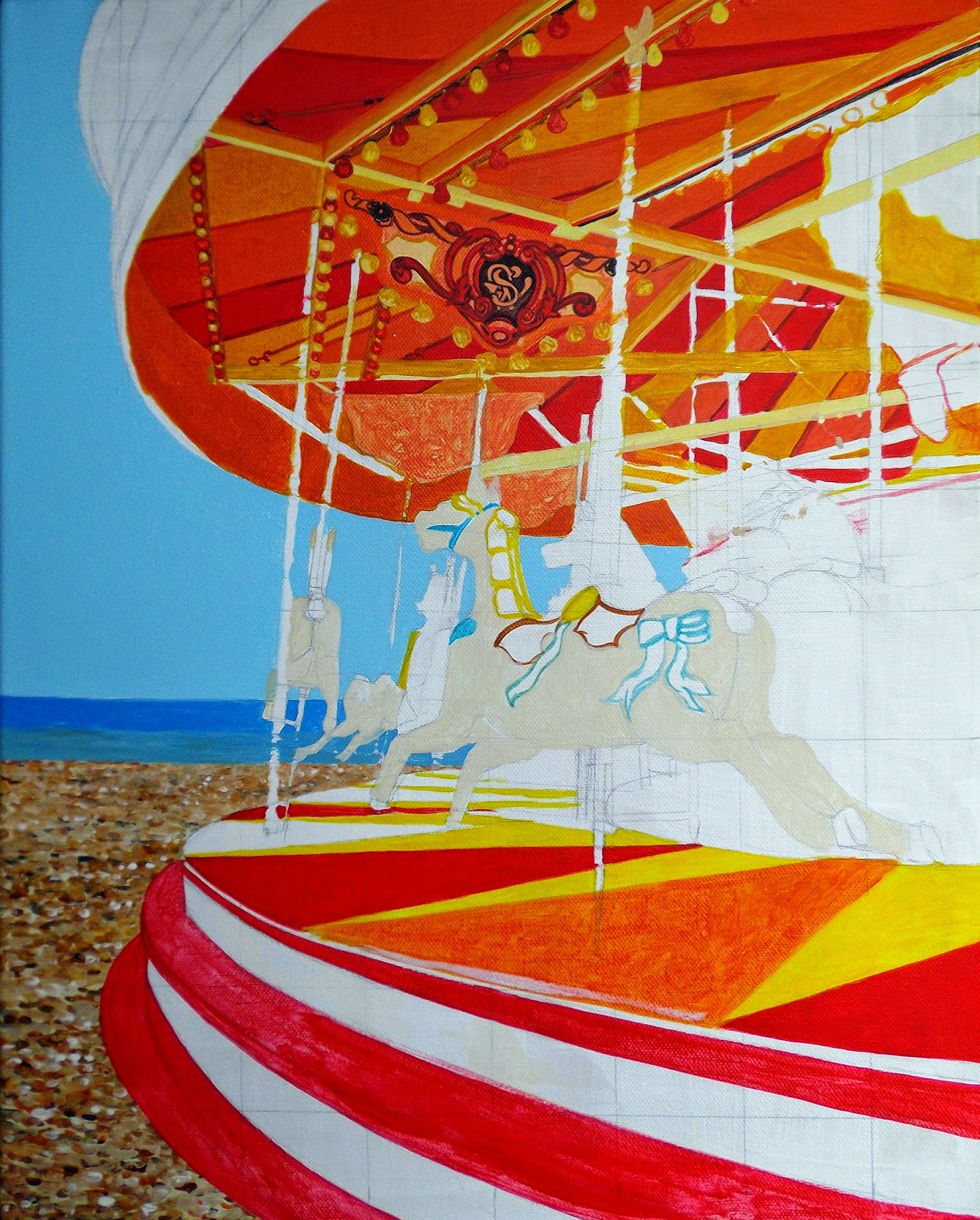 ORIGINAL ART by Paula Oakley Paintings of Brighton beach, Part 1