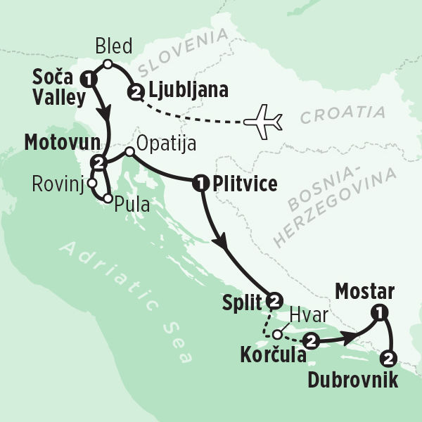 RICK STEVES MAP OF THE BEST OF THE ADRIATIC IN 14 DAYS