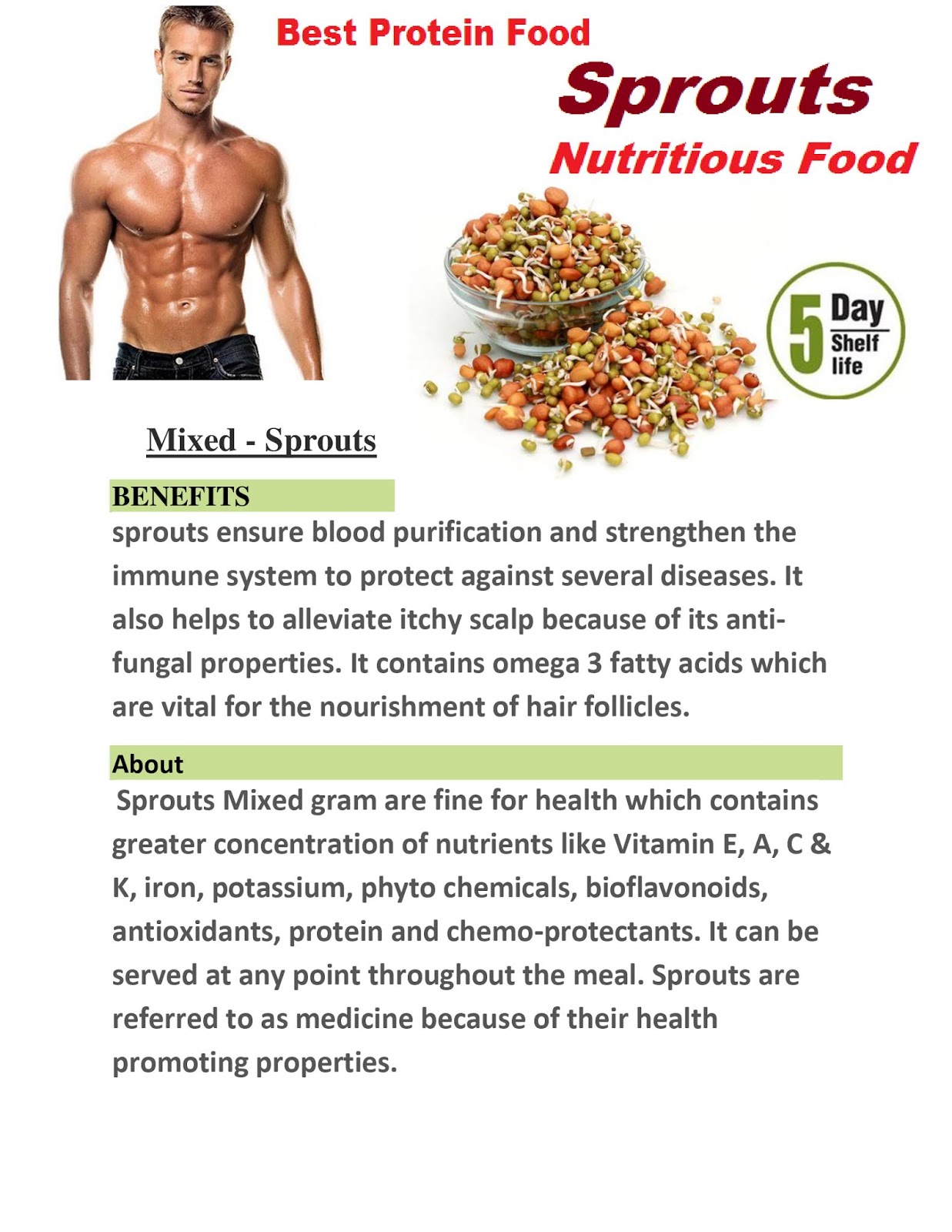 Organic Foods Sprouts, Best Protein Natural & Health Food