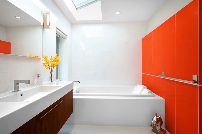 turuncu beyaz banyo duvarı turuncu beyaz banyo duvarı