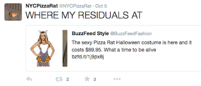 Pizza Rat comment on costume