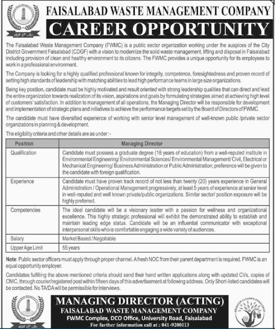 Career Opportunity for 16 years of education (Civil, Electrical, Mechanical, Environmental Engineering)
