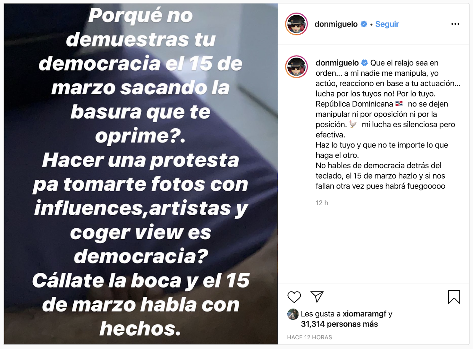 Don Miguelo manda callar a jóvenes que protestan frente a la JCE Don Miguelo