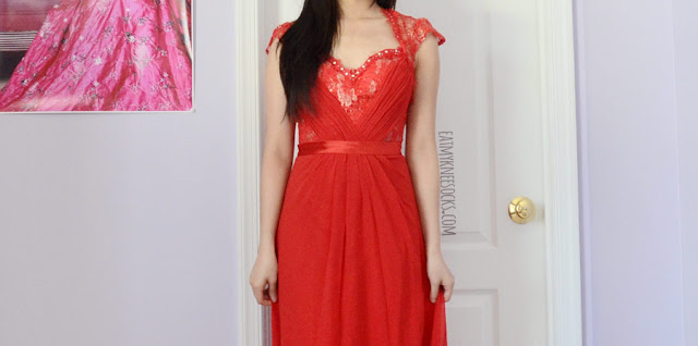 Ever-Pretty Review: Jeweled Red Gown Modeled photos of the cap sleeve jeweled beaded sweetheart neckline red lace floor length maxi dress from Ever-Pretty--the perfect gown for prom and graduation.