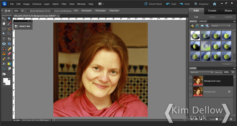 A selfie in Photoshop Elements A selfie in Photoshop Elements