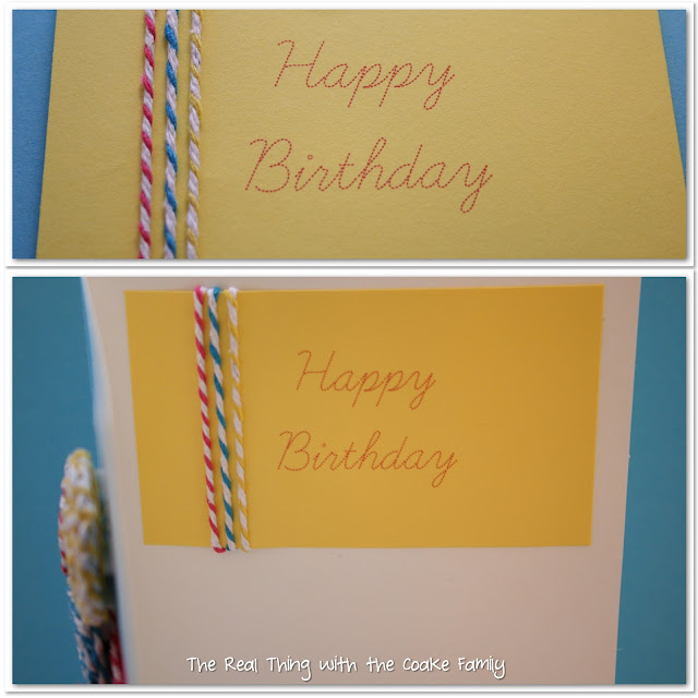 Color Block and Baker's Twine Birthday Card. #Cards #Birthday #RealCoake