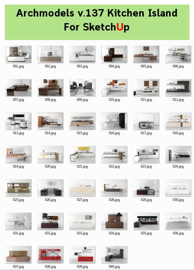 2. Kitchen Islands Collection Free Sketchup Models